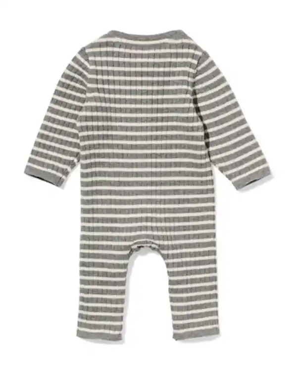 Bild 2 von Newborn-Playsuit gestreift grau
