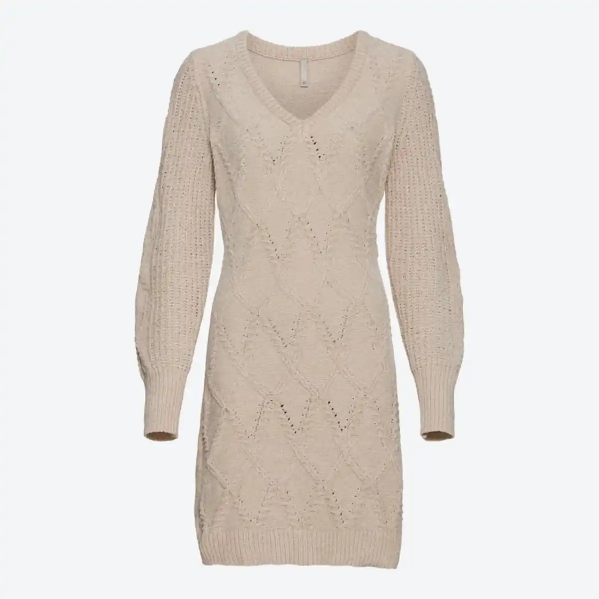 Bild 2 von Damen-Chenille-Strickkleid mit Zopfstickmuster