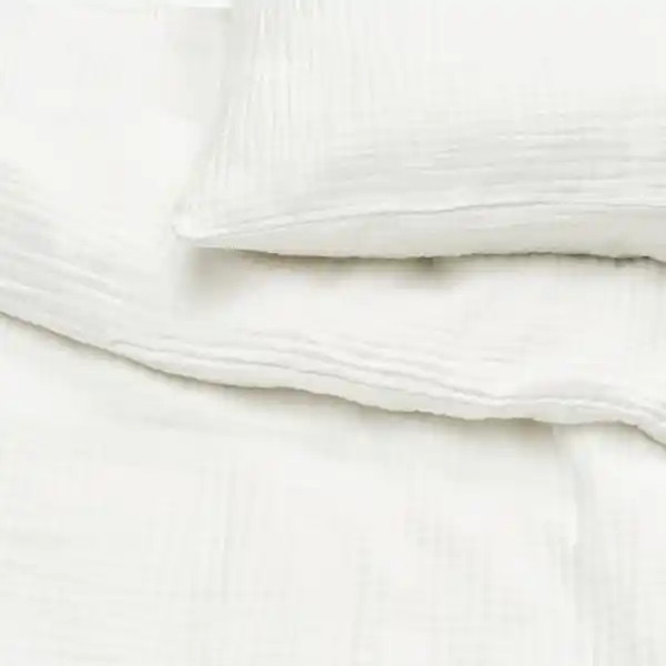 Bild 2 von SCHERSMIN Bettwäsche-Set, 2-teilig, weiß, 140x200/80x80 cm