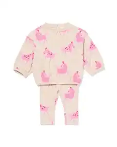 Baby-Bekleidungsset, Pferde rosa