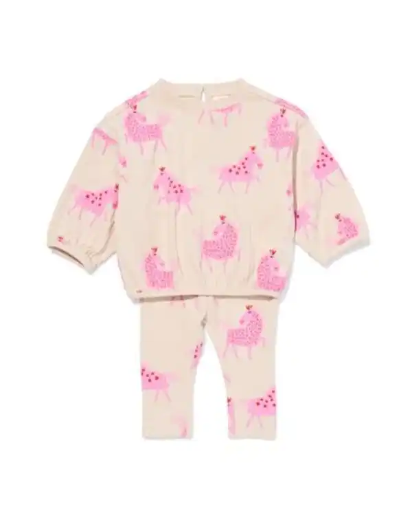 Bild 1 von Baby-Bekleidungsset, Pferde rosa