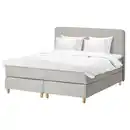 Bild 1 von DUNVIK Boxspringbett, Valevåg mittelfest/Nisseholm Gunnared beige, 160x200 cm