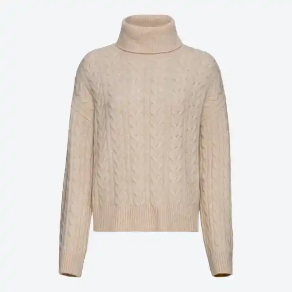 Bild 2 von Damen-Zopfstrickpullover mit Rollkragen