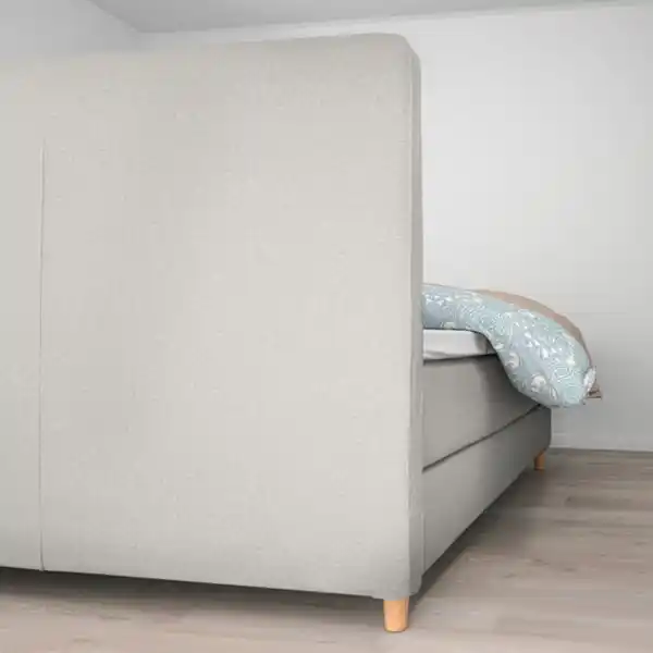 Bild 2 von DUNVIK Boxspringbett, Valevåg mittelfest/Nisseholm Gunnared beige, 160x200 cm