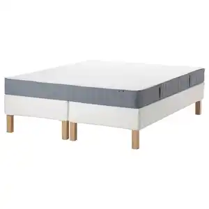 ESPEVÄR/VESTMARKA Boxbett, weiß/fest hellblau, 160x200 cm