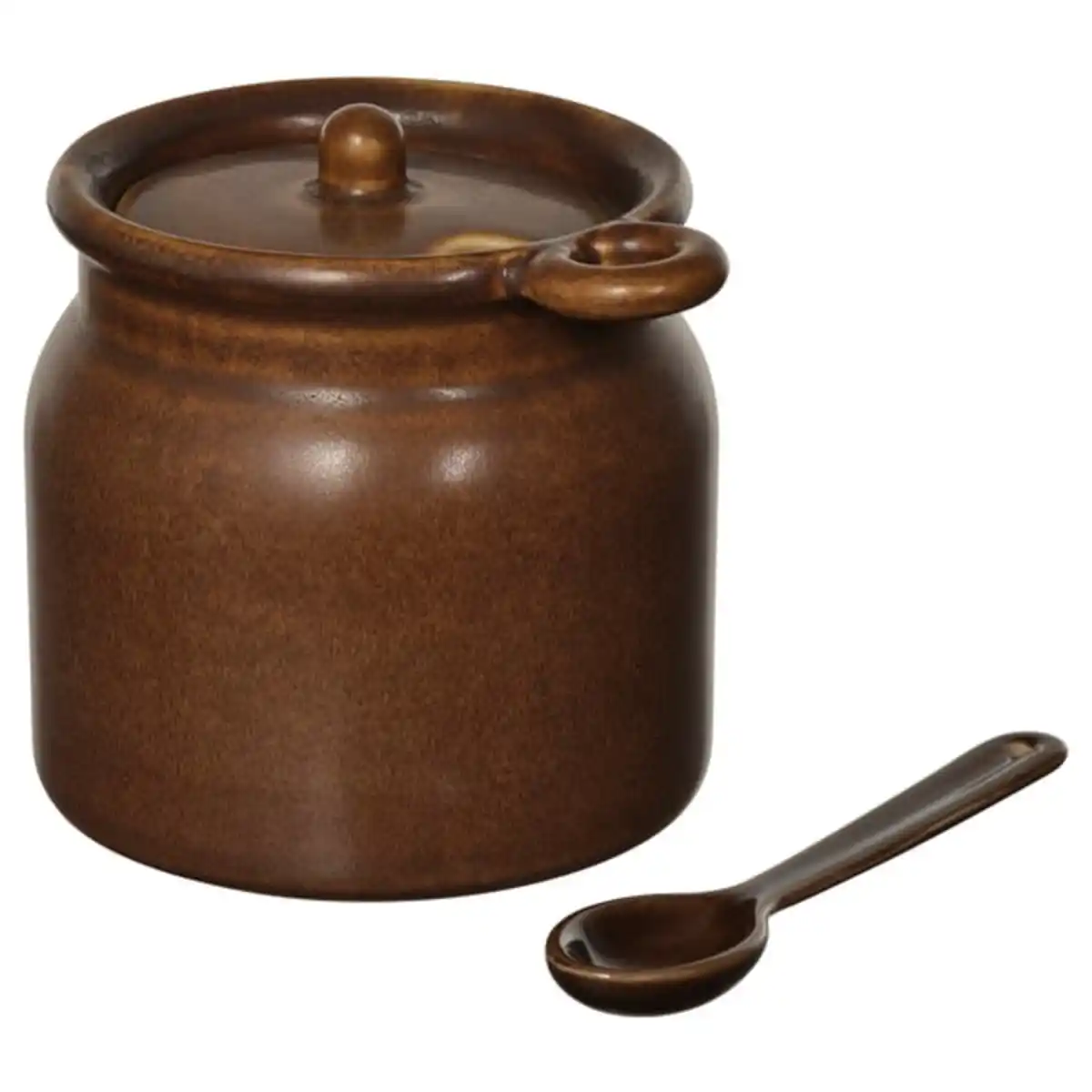 Bild 1 von KÖSSEBÄR Gefäß mit Löffel, braun, 0.3 l