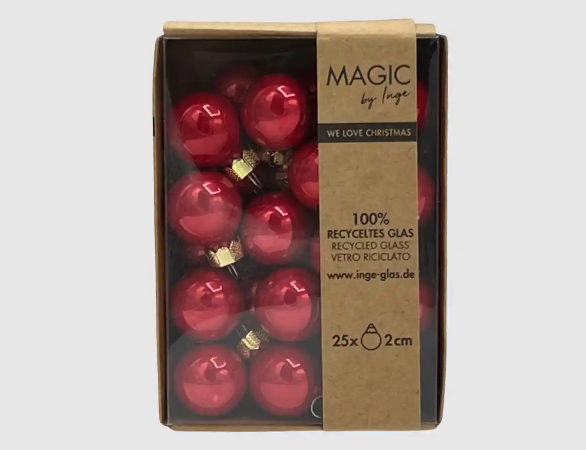 Bild 1 von Weihnachtskugeln Rot Glas Ø2cm opal