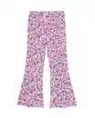Bild 2 von Ausgestellte Kinderleggings gerippt mit Blumen lavendel