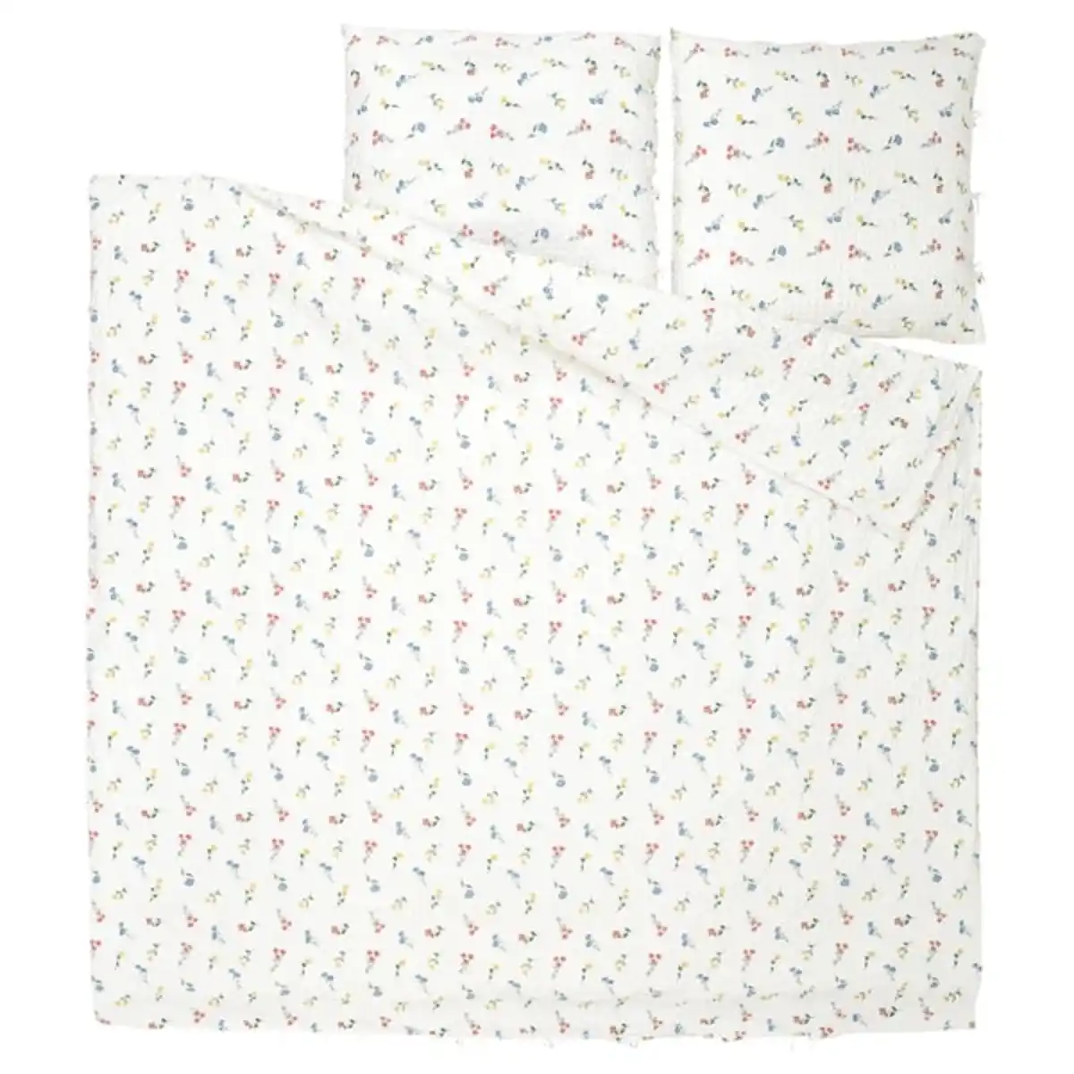 Bild 4 von PILDVÄRGMAL Bettwäsche-Set, 3-teilig, weiß/Blumenmuster, 240x220/80x80 cm