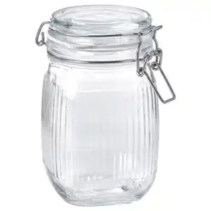 KÖSSEBÄR Dose mit Deckel, Klarglas, 1 l