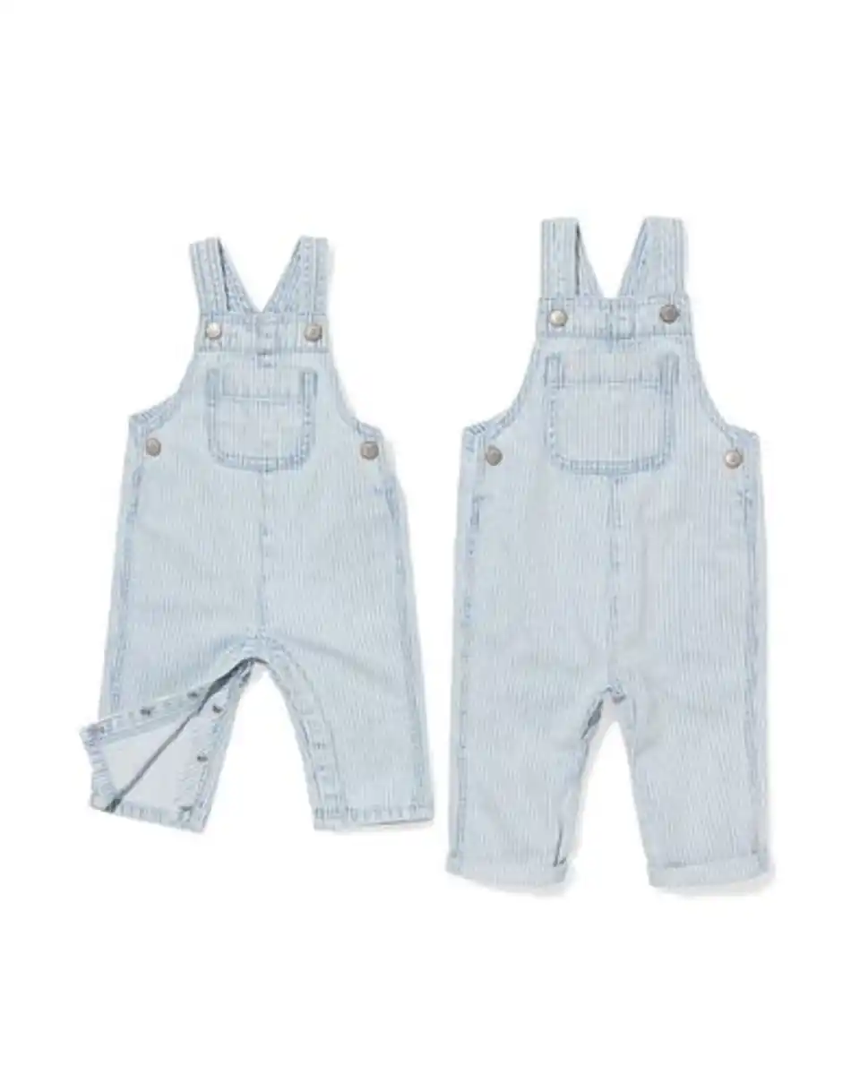 Bild 4 von Baby-Latzhose, gestreift jeansfarben