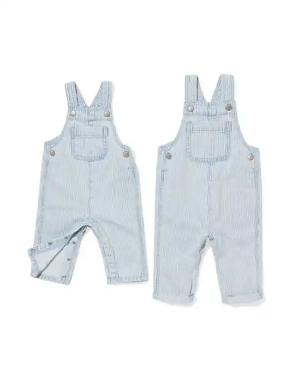 Bild 4 von Baby-Latzhose, gestreift jeansfarben