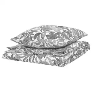 BROKDRACENA Bettwäsche-Set, 2-teilig, weiß/schwarz, 140x200/80x80 cm