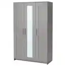 Bild 1 von BRIMNES Kleiderschrank 3-türig, grau, 117x190 cm