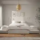 Bild 2 von VIHALS Bettgestell mit 2 Unterbetten, weiß/Luröy, 180x200 cm