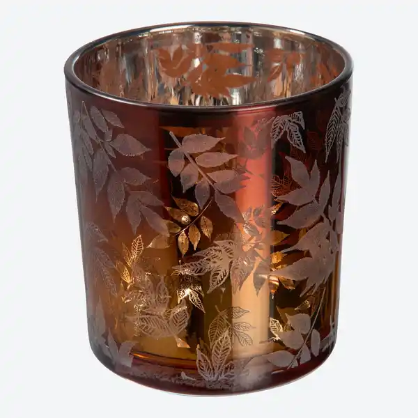 Bild 3 von Kerzenglas mit Blätterdesign, ca. 8/12,5 cm