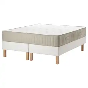 ESPEVÄR/VATNESTRÖM Boxbett, weiß/fest natur, 160x200 cm