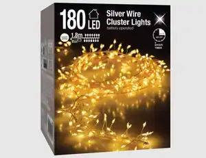 Drahtbeleuchtung 180 LED Cluster 1,8m