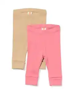 Mitwachsende Babyleggings mit Rippstruktur – 2 Stück rosa