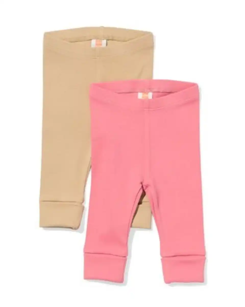 Bild 1 von Mitwachsende Babyleggings mit Rippstruktur – 2 Stück rosa