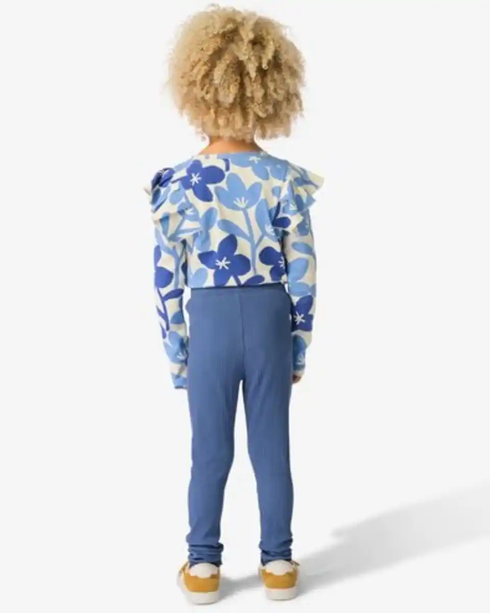 Bild 4 von Kinderleggings gerippt, einfarbig – 2 Stück blau