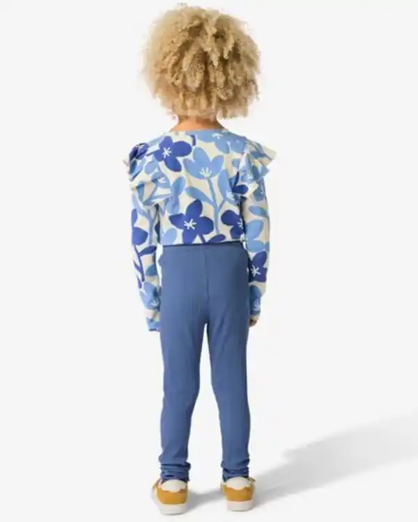 Bild 4 von Kinderleggings gerippt, einfarbig – 2 Stück blau
