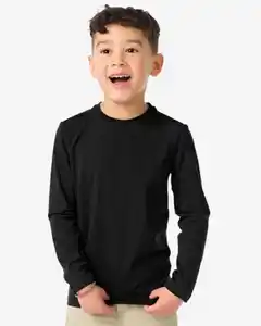 2er-Pack Basic-Kinder-Shirts, Baumwolle/Elasthan schwarz