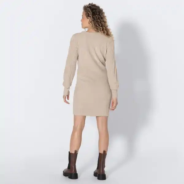 Bild 4 von Damen-Chenille-Strickkleid mit Zopfstickmuster