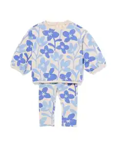 Baby-Bekleidungsset, Blumen blau