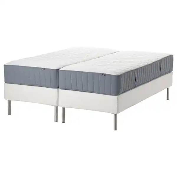 Bild 1 von ESPEVÄR/VÅGSTRANDA Boxbett, weiß/fest/mittelfest hellblau, 180x200 cm
