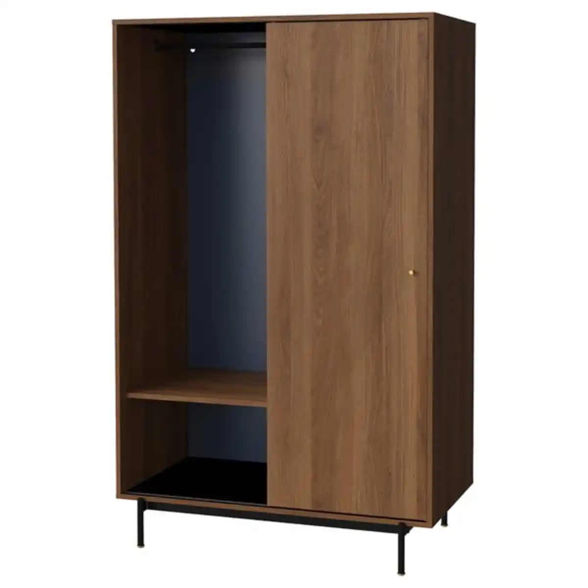 Bild 2 von RÅDMANSÖ Kleiderschrank, braun Nussbaumnachbildung, 118x64x190 cm