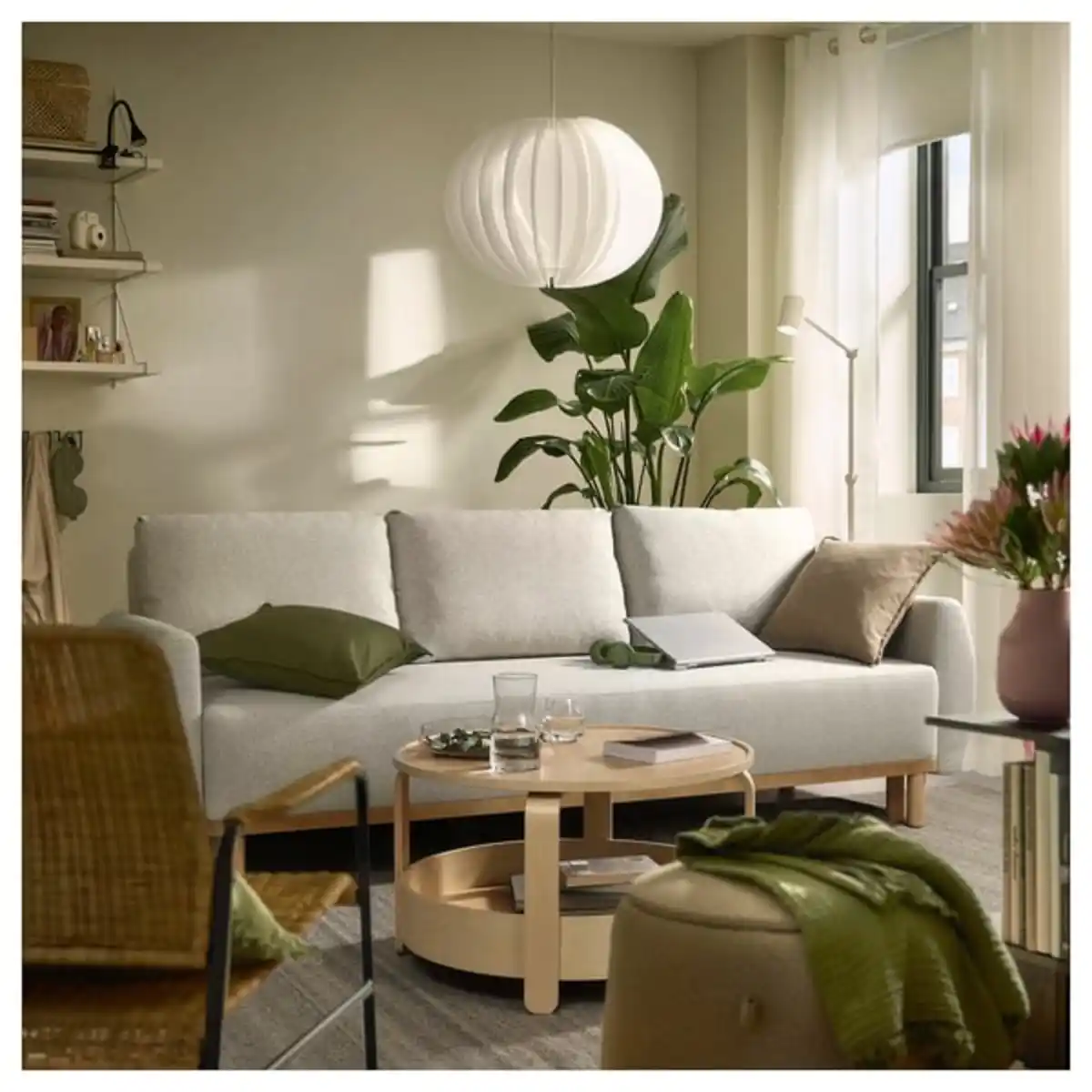 Bild 3 von GRUNNARP 3er-Bettsofa, Gunnared beige