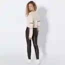 Bild 4 von Damen-PU-Leggings mit Ziernaht