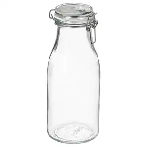 KORKEN Dose mit Deckel flaschenförmig, Klarglas, 1 l