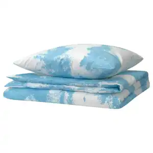 ÄNGSVITVINGE Bettwäsche-Set, 2-teilig, blau/weiß, 140x200/80x80 cm