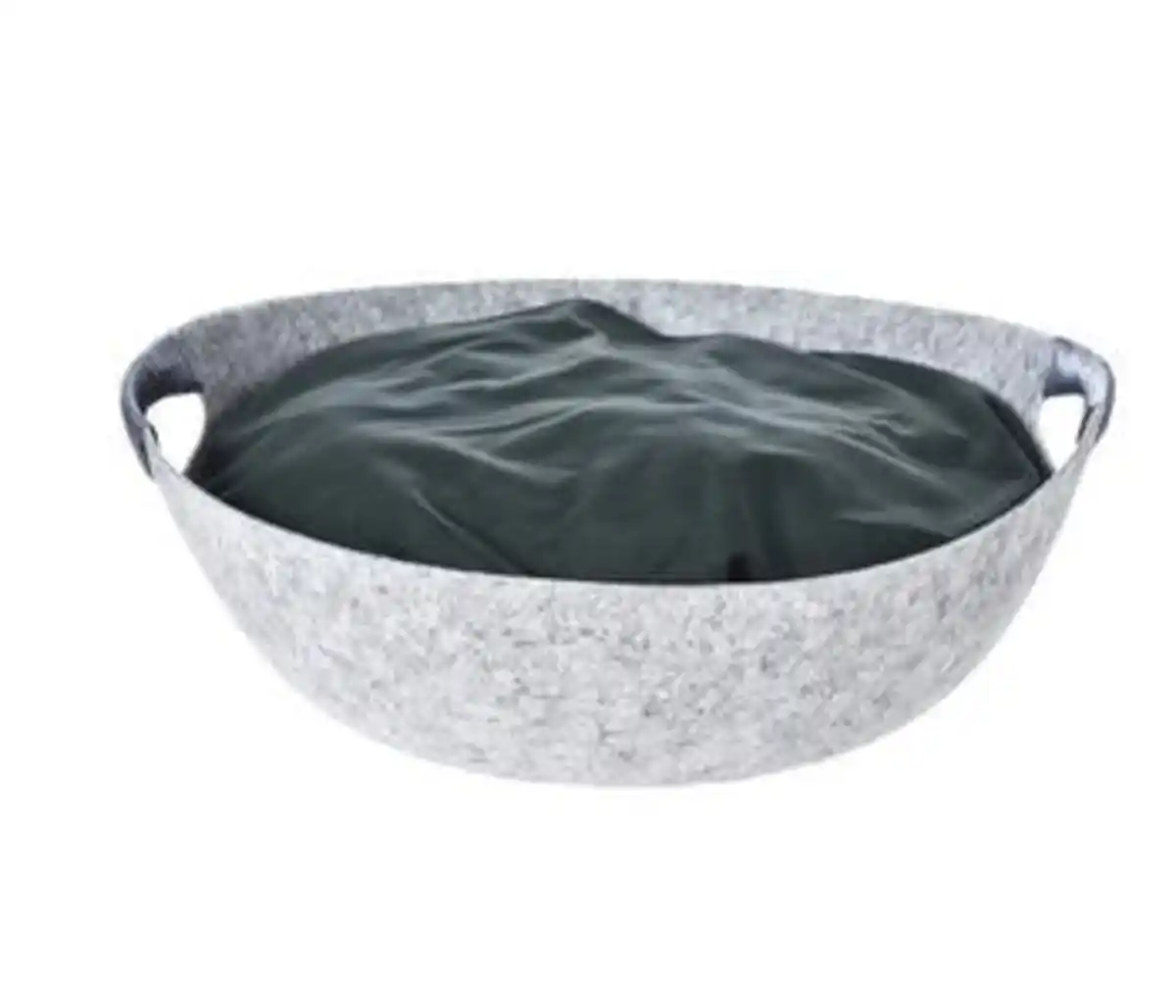 Bild 1 von Dehner Lieblinge Kuschelbett Cup, grau/grün, rund, ca. B47/H17/T45 cm