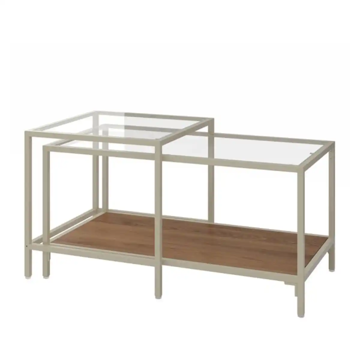 Bild 1 von VITTSJÖ Satztische 2 St., hellbeige/Glas, 90x50 cm