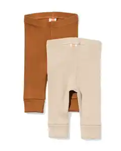 Mitwachsende Babyleggings mit Rippstruktur – 2 Stück braun