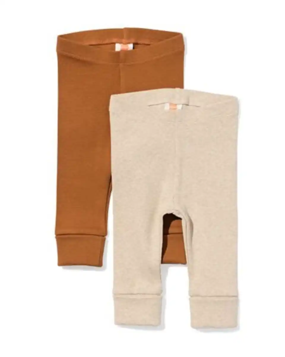Bild 1 von Mitwachsende Babyleggings mit Rippstruktur – 2 Stück braun
