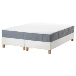 ESPEVÄR/VALEVÅG Boxbett, weiß/fest hellblau, 160x200 cm