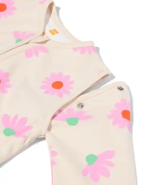 Bild 4 von Baby-Schlafsack mit abnehmbaren Ärmeln aus Baumwolle, 0,5 TOG, Blumen rosa