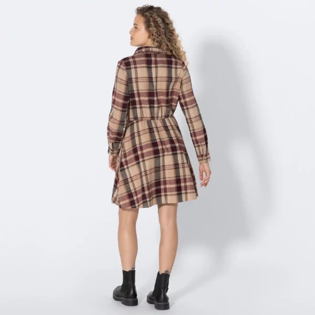 Bild 4 von Damen-Flanell-Kleid mit Knopfleiste