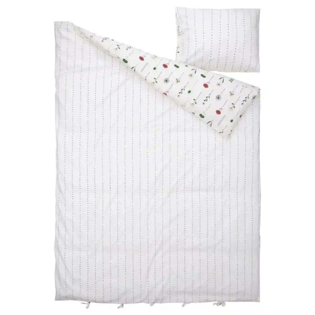 Bild 3 von NATTSLÄNDA Bettwäsche-Set, 2-teilig, Blumenmuster bunt, 140x200/80x80 cm