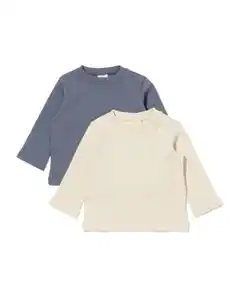 Baby-T-Shirt mit Rippenstruktur – 2 Stück grau