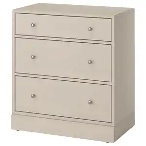 HAVSTA Kommode mit 3 Schubladen, graubeige, 81x47x89 cm