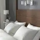 Bild 4 von YTTERVÅG Himmelbettgestell, graubraun/Leirsund, 180x200 cm