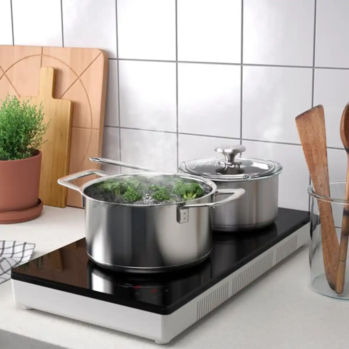 Bild 2 von TILLREDA Induktionskochfeld, tragbar, 2 Zonen weiß