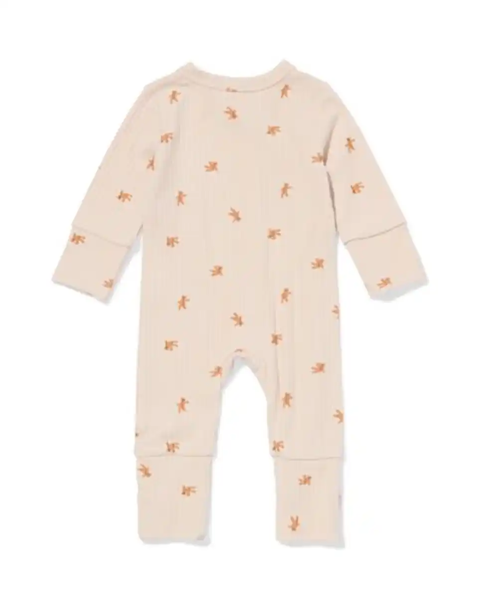 Bild 2 von Newborn-Strampler zum Mitwachsen, LENZING™ ECOVERO™, gerippt, Bären ecru