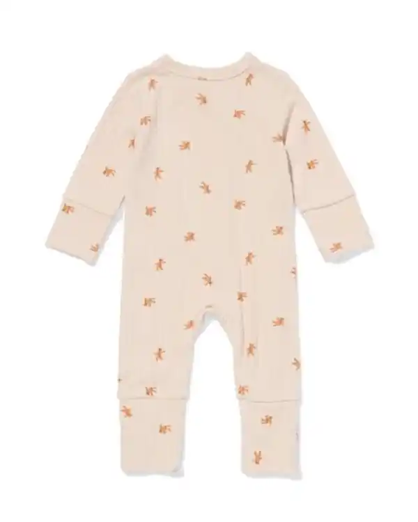 Bild 2 von Newborn-Strampler zum Mitwachsen, LENZING™ ECOVERO™, gerippt, Bären ecru