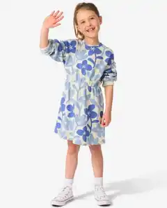 Kinderkleid mit Blumen blau